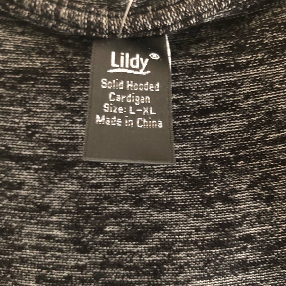 Lildy L/XL Gray-Streak Cardigan w/ Hood - Picture 4 of 4